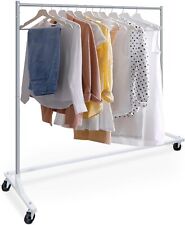 Commercial Garment Rack Rolling Collapsible Clothing Shelf Z-Base w/ Wheels  picture