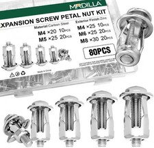 Variety-Packed 80PCS Expansion Bolt Set - M4-M8 Petal Nuts for Heavy Duty Tasks picture
