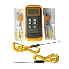 Dual Channel K-Type Digital Thermocouple Thermometer 6802 II Probe BGA HVAC Kit picture