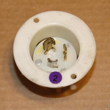 One Hubbell HBL4716C 15A Flanged Twist-Lock Inlet Male Plug 2P 3W 125VAC L5-15P picture