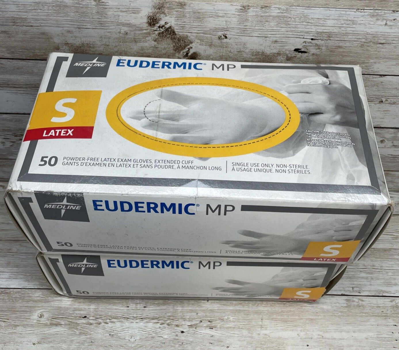 Medline Eudermic MP High-Risk Powder-Free Latex Exam Gloves 2 Boxes Size: SMALL Medline Eudermic MP High-Risk Powder-Free Latex Exam Gloves 2 Boxes Size: SMALL