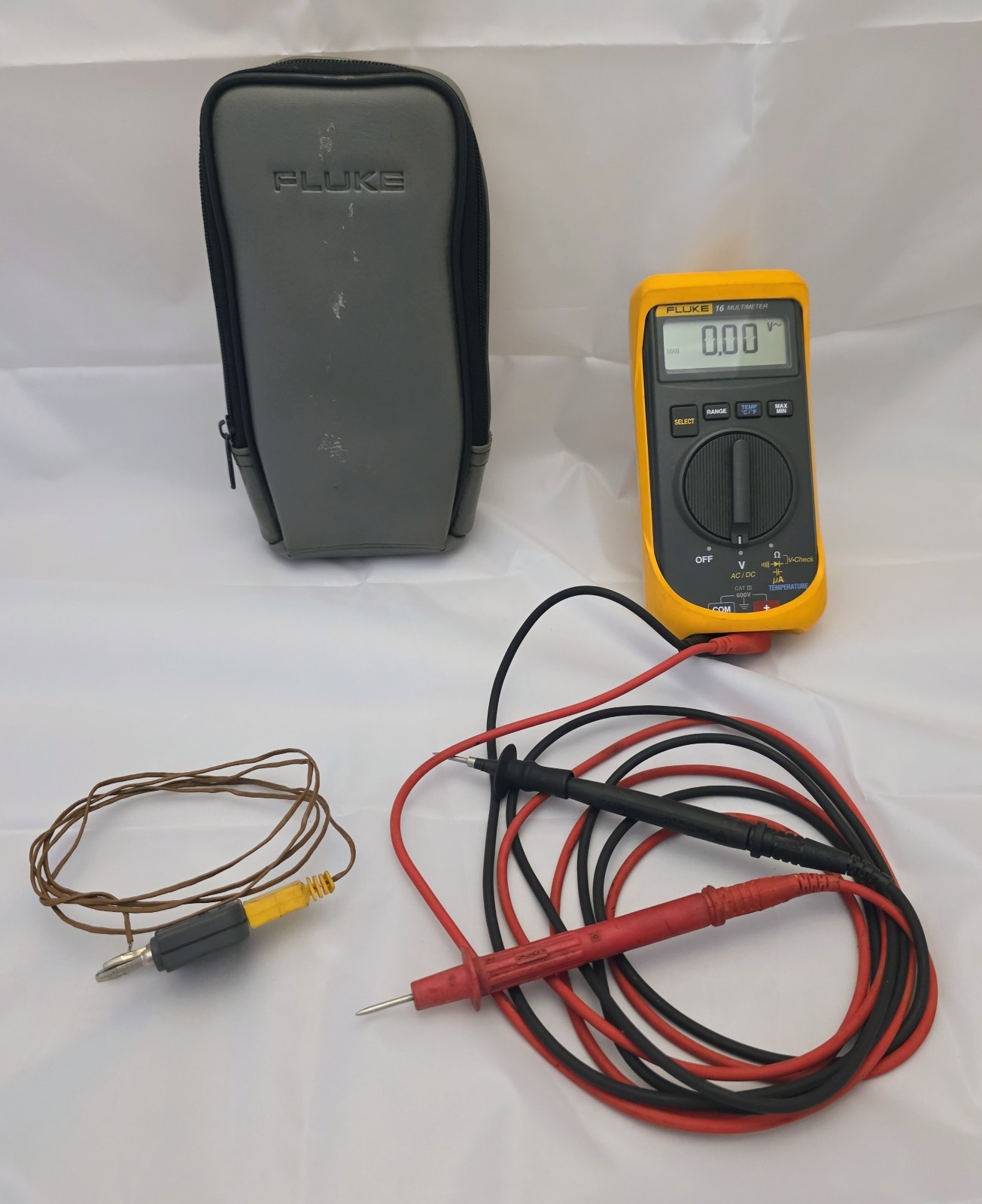 Fluke 16 Digital Multimeter Thermometer Flame Rod Circuit Voltage Tester Fluke 16 Digital Multimeter Thermometer Flame Rod Circuit Voltage Tester