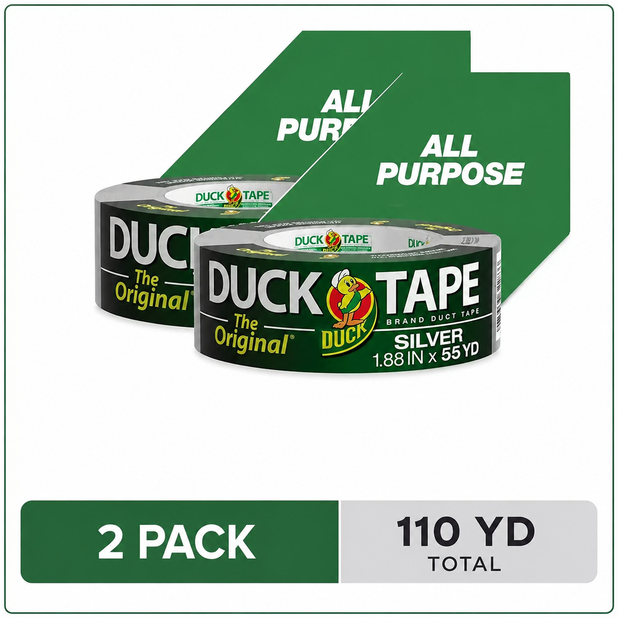 (2 pack) The Original Duck Tape Brand Duct Tape, 1.88 in. x 55 yd Silver (2 pack) The Original Duck Tape Brand Duct Tape, 1.88 in. x 55 yd Silver