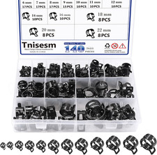 140 Pcs 12Values 6-22Mm Spring Hose Clamp Assortment Kits Silicone Vacuum Hose A picture