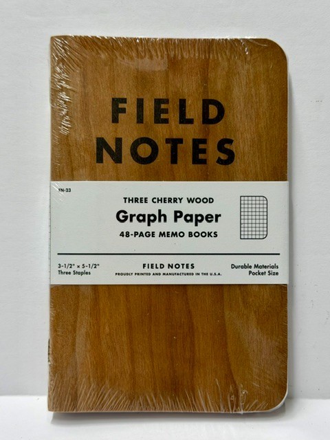 Field Notes THREE CHERRY WOOD GRAPH PAPER Memo Books, NEW/SEALED