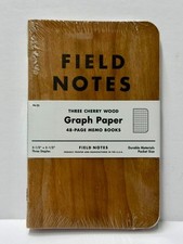 Field Notes THREE CHERRY WOOD GRAPH PAPER Memo Books, NEW/SEALED picture