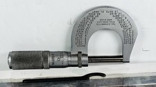 MICROMETER/STARETT#231-F/VINTAGE/OD O-1”/FRICTION THIMBLE/ADJ. WRENCH/TESTED/EUC picture