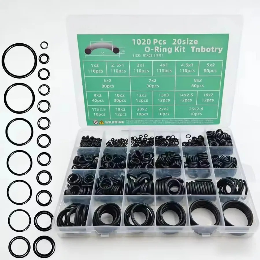1050pcs O-Ring Kit, 21 Sizes O-Ring Assortment Kit Metric Nitrile Rubber O Rings 1050pcs O-Ring Kit, 21 Sizes O-Ring Assortment Kit Metric Nitrile Rubber O Rings