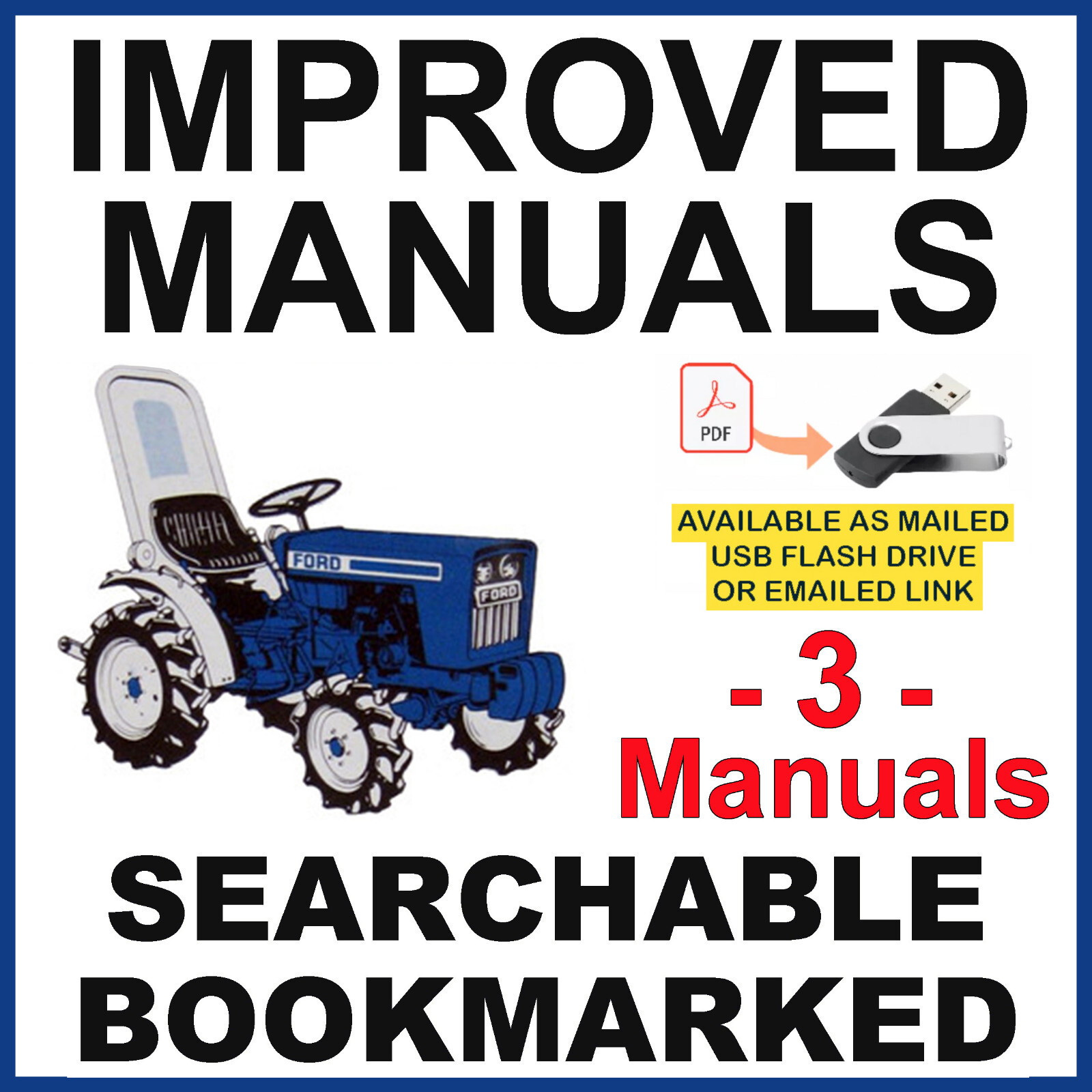 Ford 1500 Tractor Service Repair, Parts, Operator Manual -3- Manuals - USB or DL