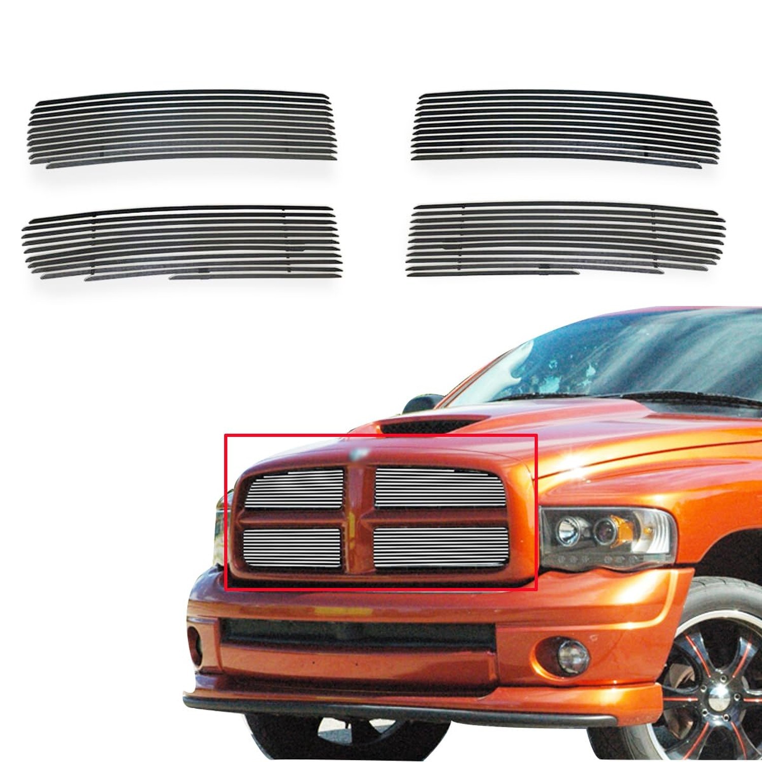 Polished Grill Fits 2002-2005 Dodge Ram 1500 Regular Model Billet Grille Chro... Polished Grill Fits 2002-2005 Dodge Ram 1500 Regular Model Billet Grille Chro...