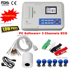 US Seller,3 Channels 12 lead Portable ECG/EKG Machine Digital Electrocardiograph picture