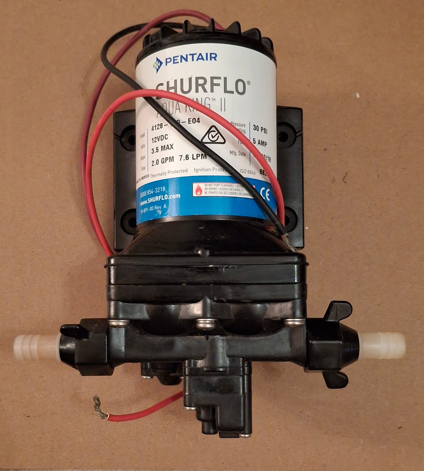 Shurflo Aqua King II Diaphragm Boat Water Pump 2.0 GPM 12 VDC - 4128-110-E04 Shurflo Aqua King II Diaphragm Boat Water Pump 2.0 GPM 12 VDC - 4128-110-E04