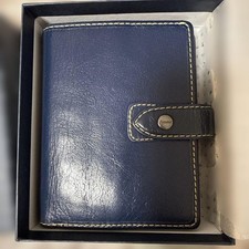 Filofax Mini 6 Small Pocket Size Malden Navy Leather Planner Organizers With Box picture