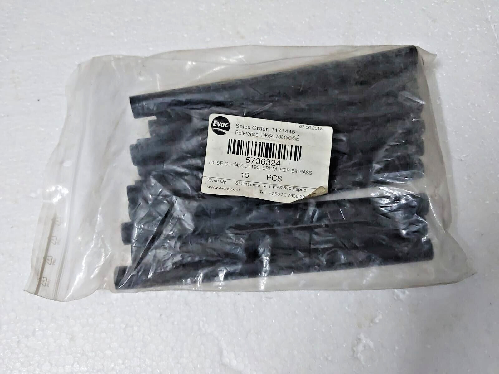 EVAC 5736324 Hose D-14/7 L-190 EPDM For By pass 13pcs New EVAC 5736324 Hose D-14/7 L-190 EPDM For By pass 13pcs New