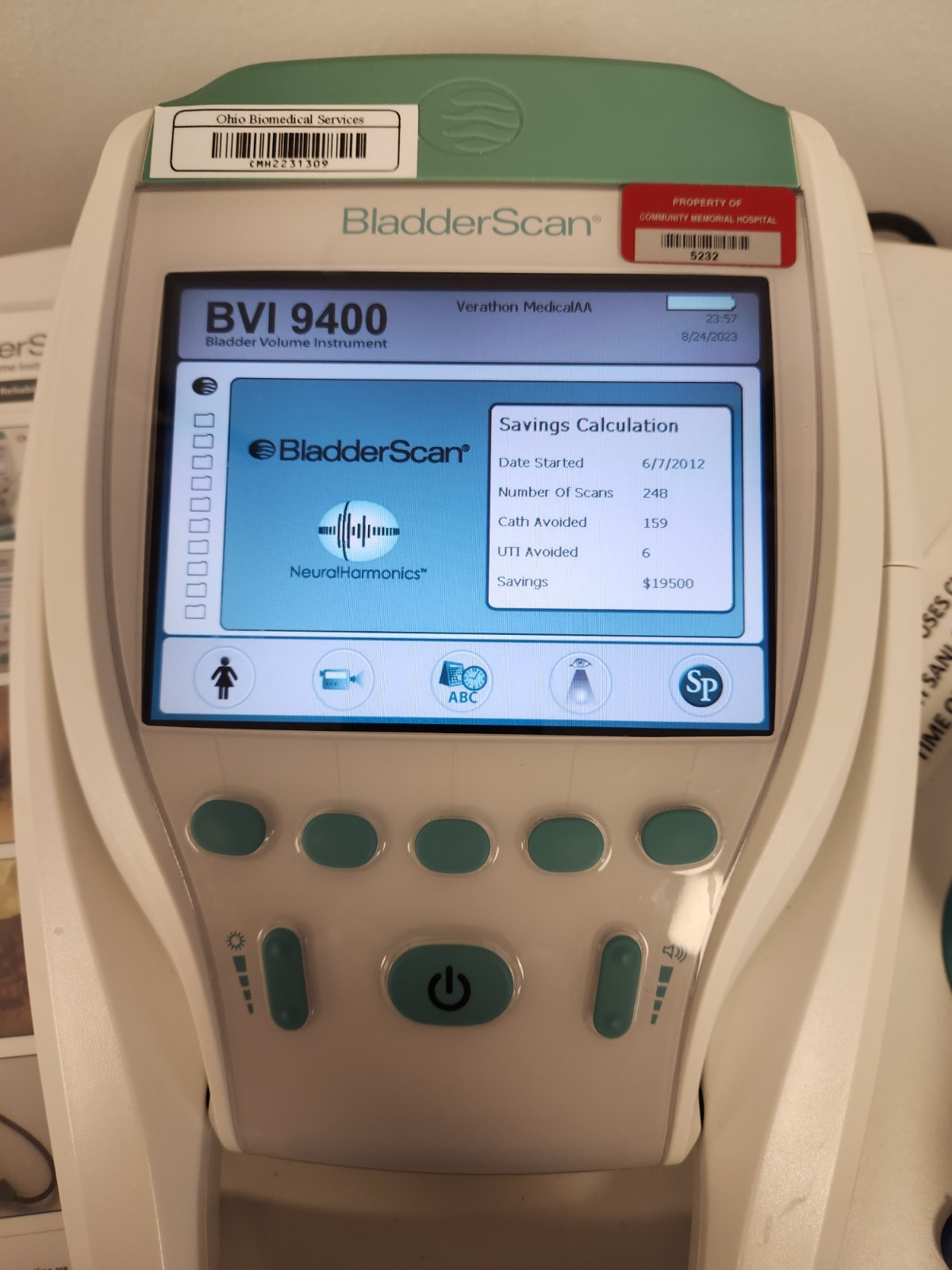 Verathon Bladder Scan BVI 9400 w/ Probe, battery charger, new battery Verathon Bladder Scan BVI 9400 w/ Probe, battery charger, new battery