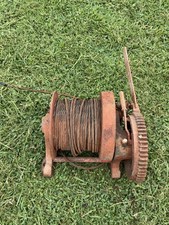 Vintage Beebe Bros 5 Ton Winch No 68 Hand Crank Cable Seattle Rusty Untested picture