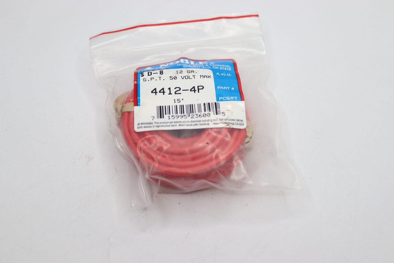 Noble GPT 50V 12 Gauge Red 15 ft 4414-4P