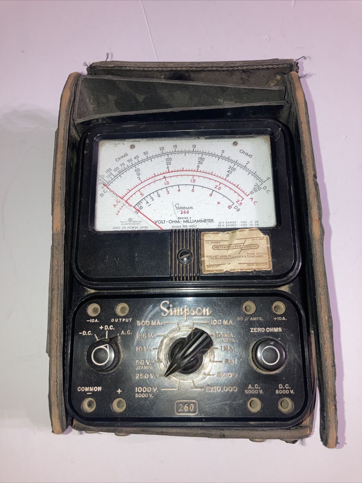 Vintage Simpson 260 Series 6 Multimeter Volt Meter + Case By Parts Or Repair