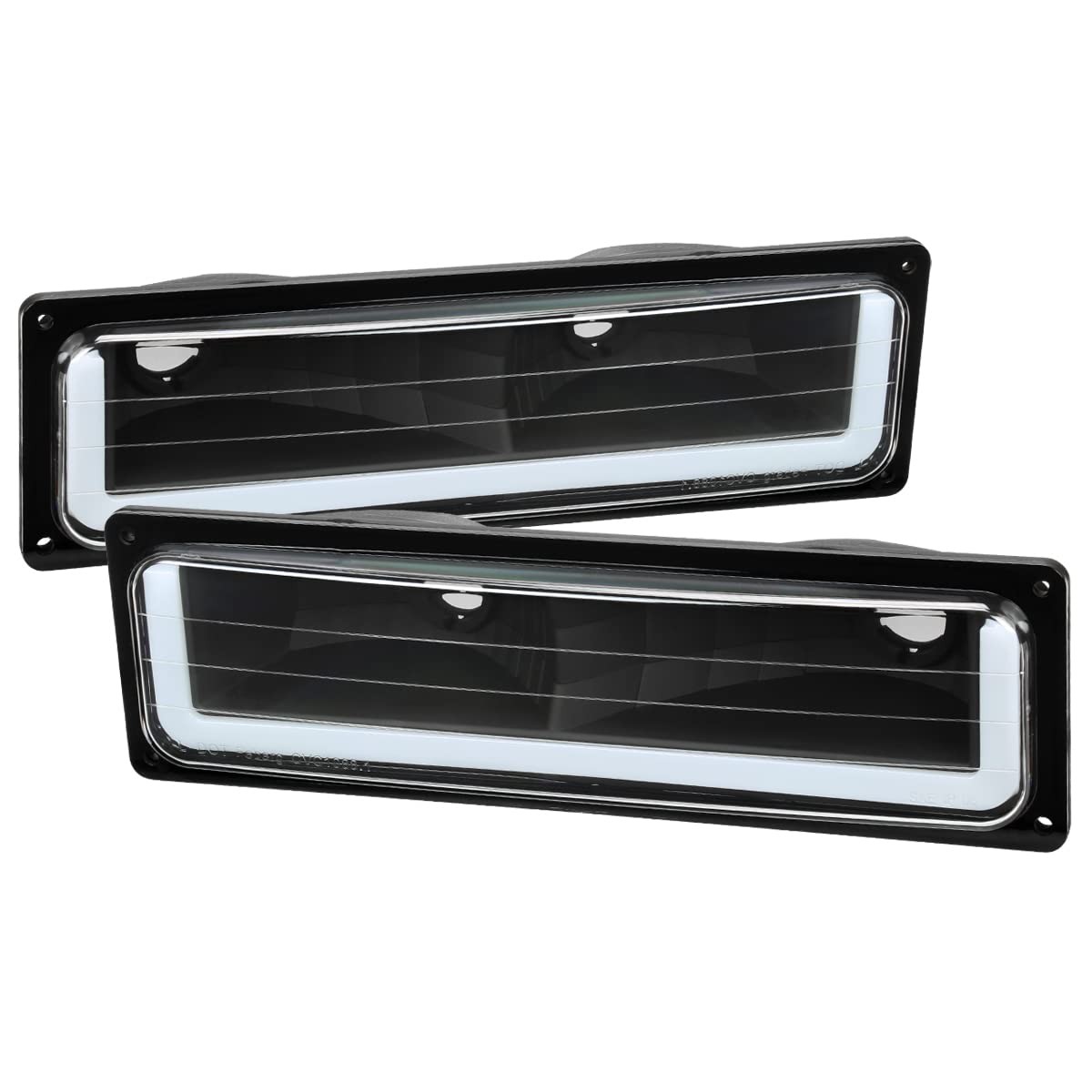For 88 98 Matte Black Front Bumper Driving Lights LED Strip Tube Bar Pair For 88 98 Matte Black Front Bumper Driving Lights LED Strip Tube Bar Pair