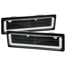 For 88 98 Matte Black Front Bumper Driving Lights LED Strip Tube Bar Pair picture