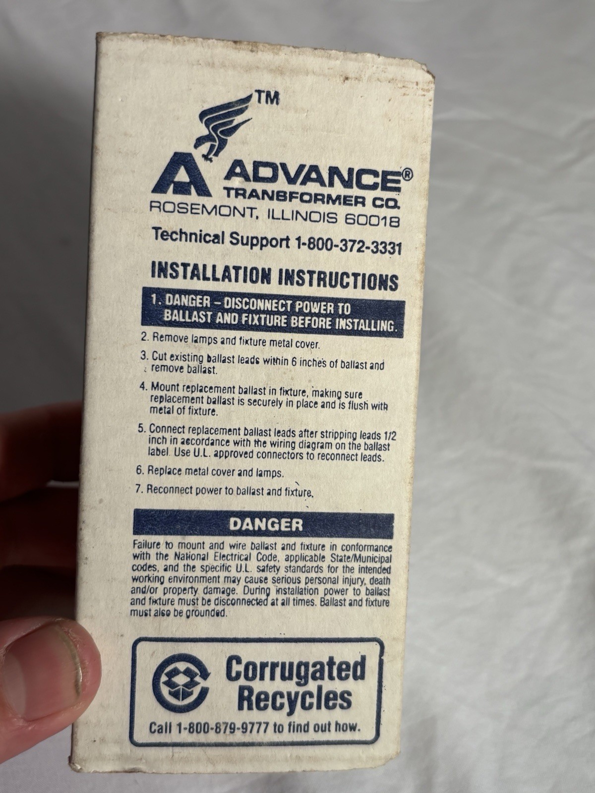 Advance LC1420C LC-14-20-C Fluorescent Ballast 120V F20T12 Preheat NOS