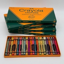Vintage 1960s Crayola No 241 Flat Box 24 Crayon Set Lot of 5 Binney & Smith NOS picture