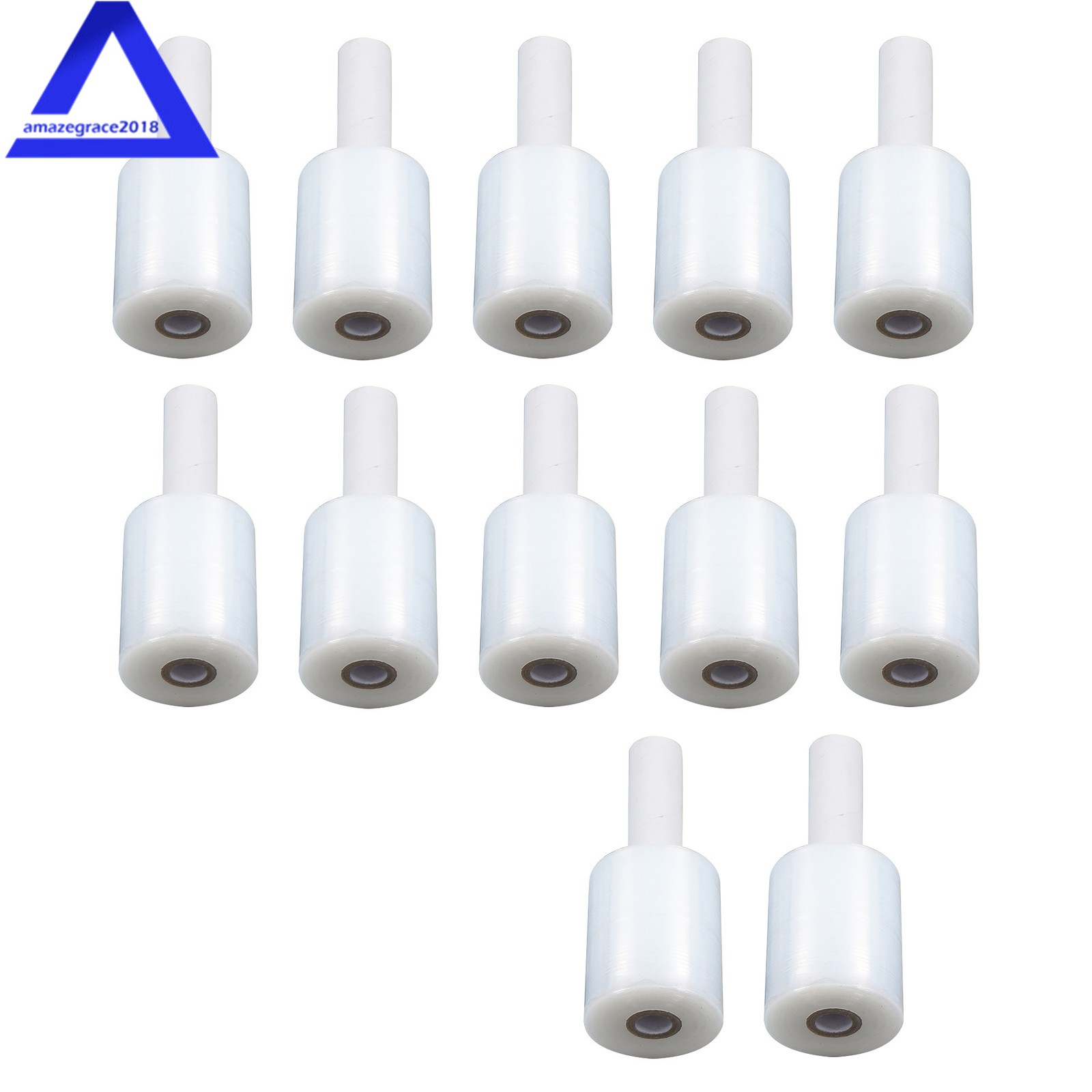 12 Rolls 5 in × 1000FT 80 Gauge Stretch Shrink Film Hand Wrap with Handle Clear