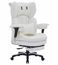 Efomao White Ergonomic Swivel Office Chair Recline Gas Lift Wide Seat 400lb picture
