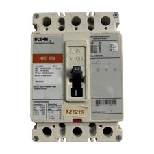 Eaton HFD3040 40A 3-Pole 600V Industrial Circuit Breaker HFD 65k picture