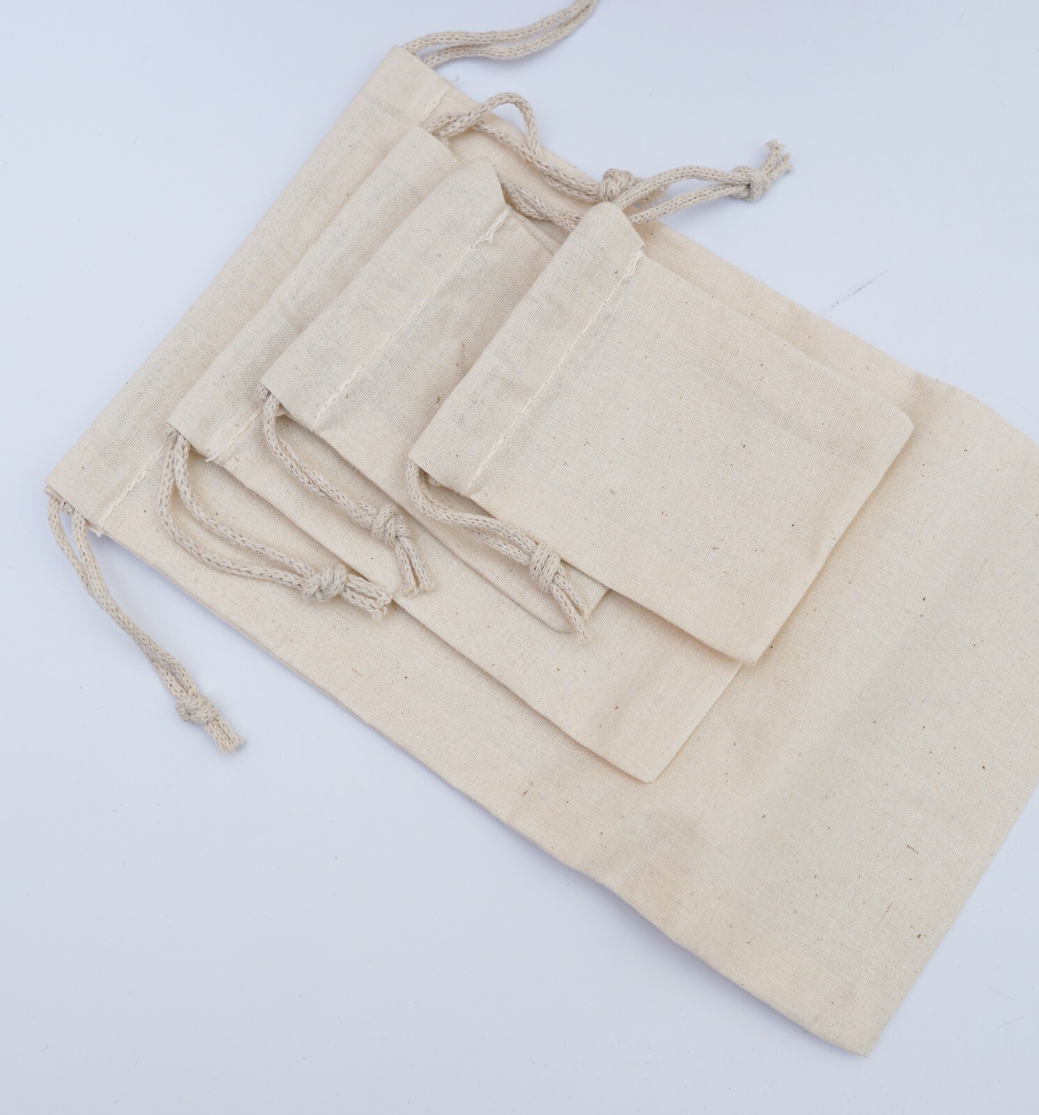 10 x 15 Inches 100% Cotton Reusable Storage Premium Double Drawstring Bags 10 x 15 Inches 100% Cotton Reusable Storage Premium Double Drawstring Bags
