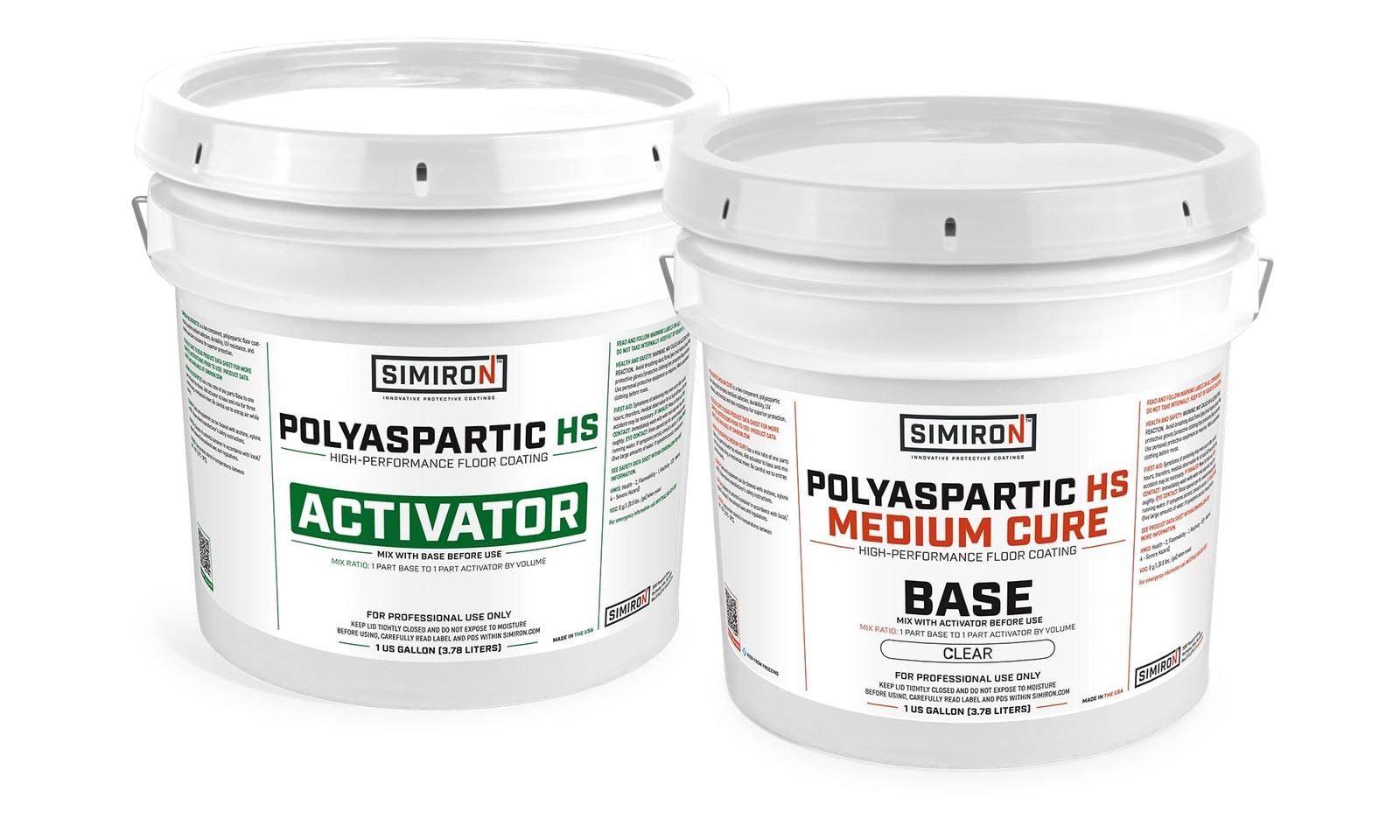Polyaspartic High Solids Topcoat Coating System - 2 Gallon Kit - Clear Coating G