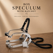 Equine Dental Box Speculum With Ratchet Full Mouth Gag BioThane Strap Waha Style picture