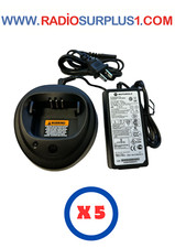 5 x Motorola CP200/CP200D/DEP450/DP1400 Single Charger Base - WPLN4137 picture