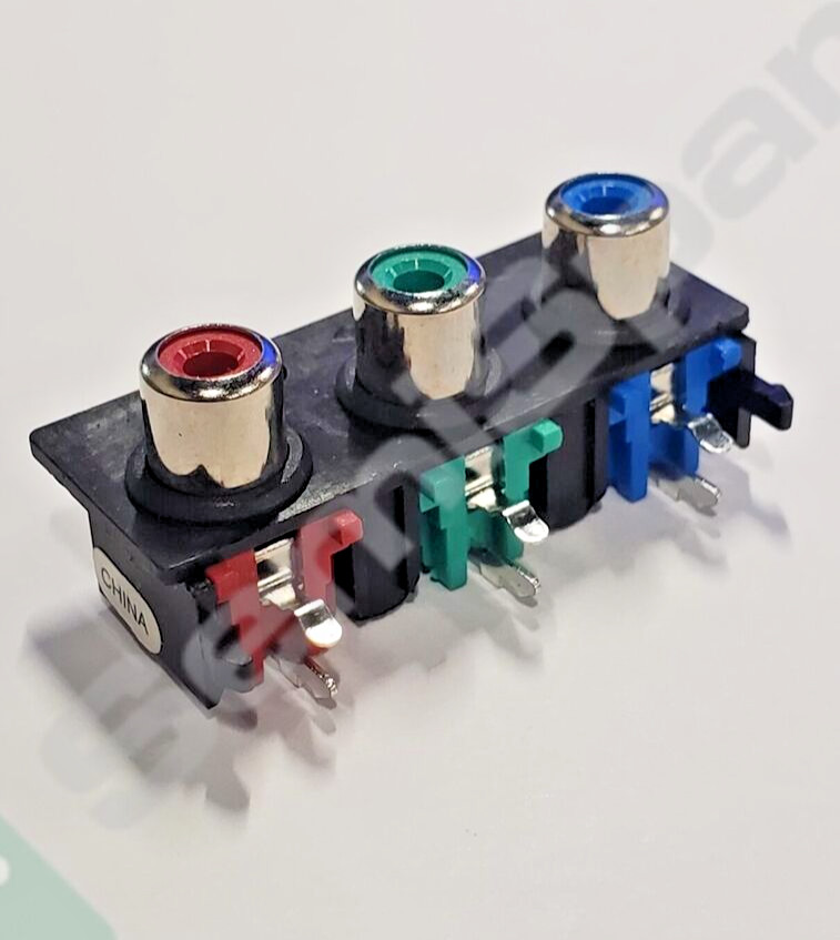 45 pcs. CUI DEVICES RCJ-32265 CONN RCA JACK FEMALE 3 SET 2 COND RED/BLUE/GREEN 45 pcs. CUI DEVICES RCJ-32265 CONN RCA JACK FEMALE 3 SET 2 COND RED/BLUE/GREEN