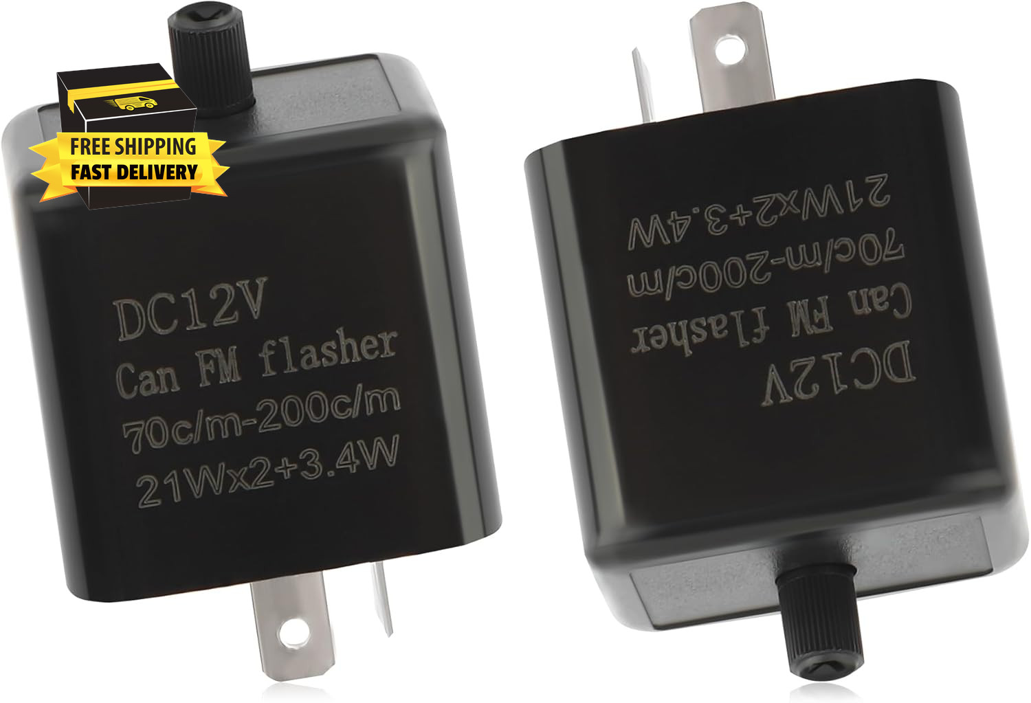 2PCS 12V LED Flasher Relay 2 Pin,Adjustable Turn Signal Relay for Repairing Moto 2PCS 12V LED Flasher Relay 2 Pin,Adjustable Turn Signal Relay for Repairing Moto