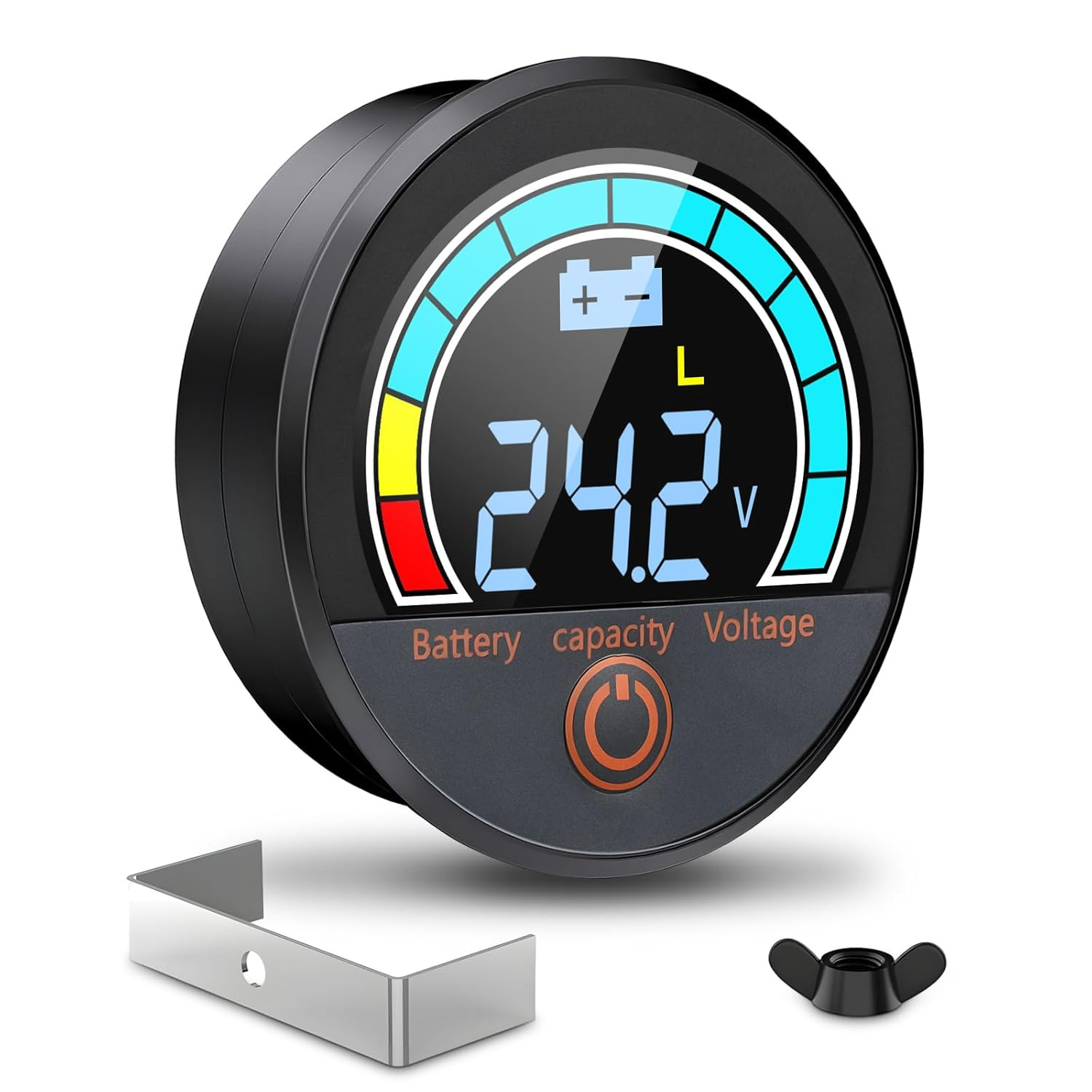 Battery Capacity Voltage Meter, 12V 24V 48V 60V 84V IP68 Waterproof LCD Battery