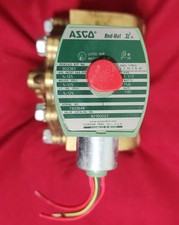 ASCO Red Hat Water Valve Large Brass DC solenoid operation picture