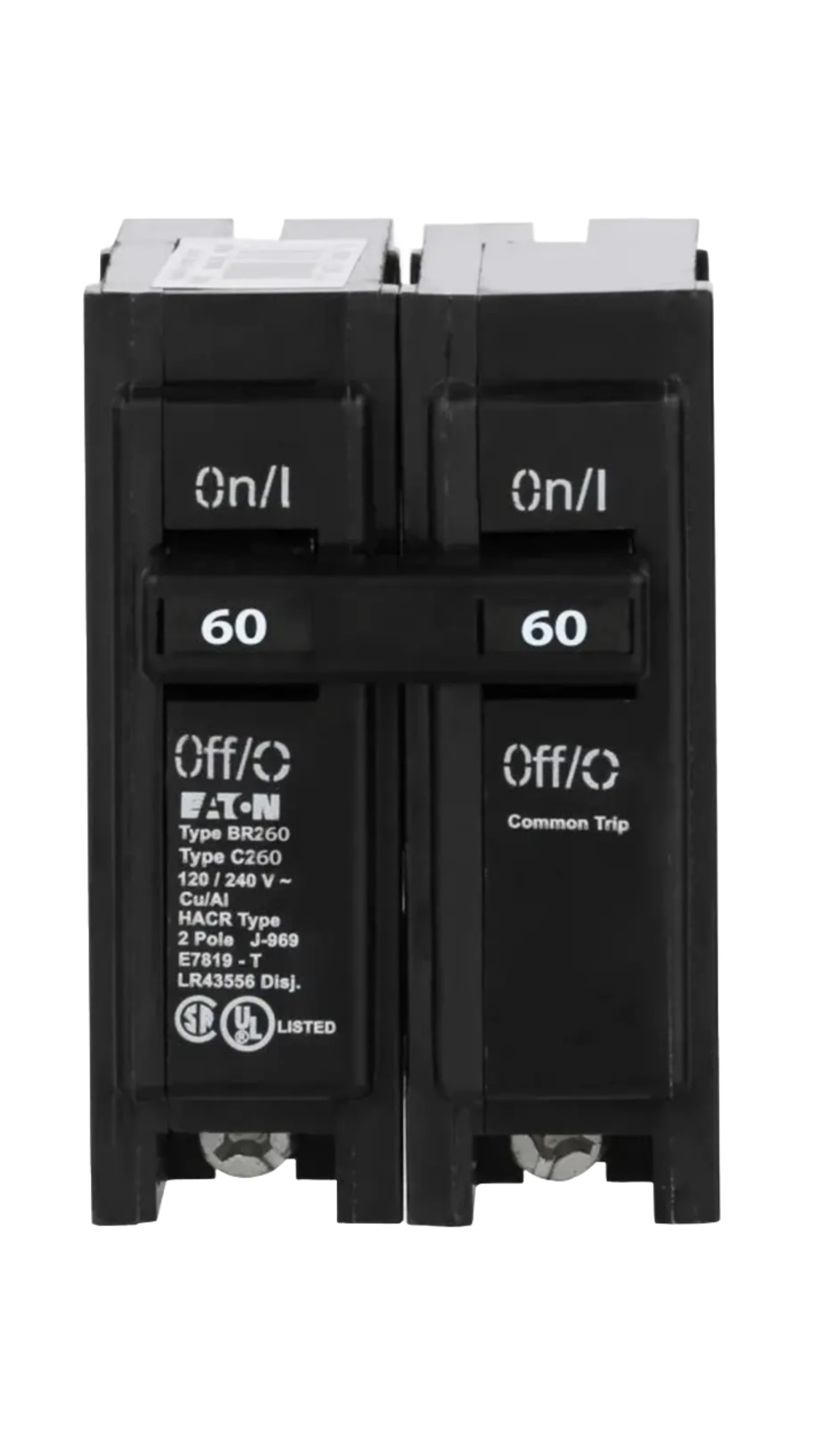 2 Pk. Eaton BR 260 60Amp Double Pole Standard Trip Circuit Breaker Cutler Hammer 2 Pk. Eaton BR 260 60Amp Double Pole Standard Trip Circuit Breaker Cutler Hammer