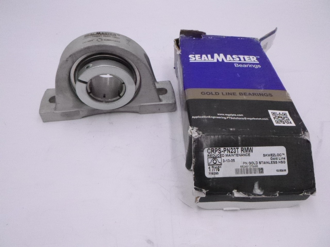 SealMaster PN Gold Stainless Pillow Block Bearing 1-7/16 SealMaster PN Gold Stainless Pillow Block Bearing 1-7/16
