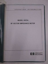 HP Model 4815A RF Vector Impedance Meter Operating Information, Used picture