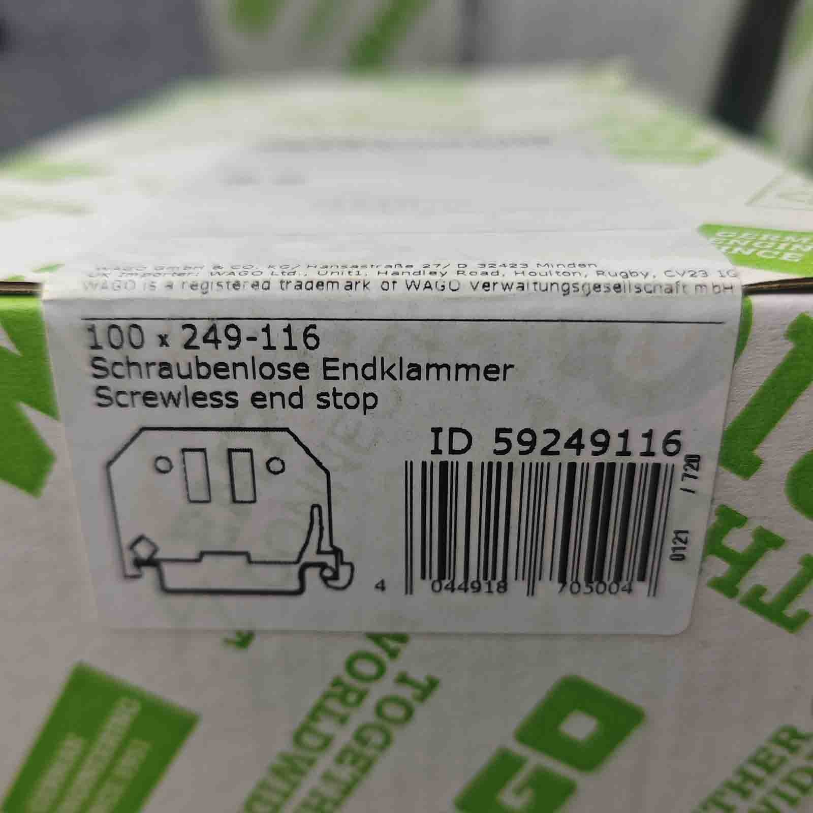 100Pcs 249-116 59249116 Schrewless End Stop for WAGO Wiring Terminal Blocks 100Pcs 249-116 59249116 Schrewless End Stop for WAGO Wiring Terminal Blocks