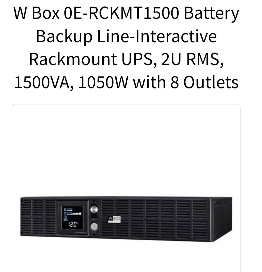 W Box Technologies OE-RCKMT1500 1500VA/1050W Rackmount UPS - Open Box New 