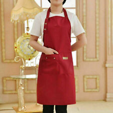 Men Women Adjustable Bib Apron with Two Pockets Waterproof Kitchen Cooking Apron picture