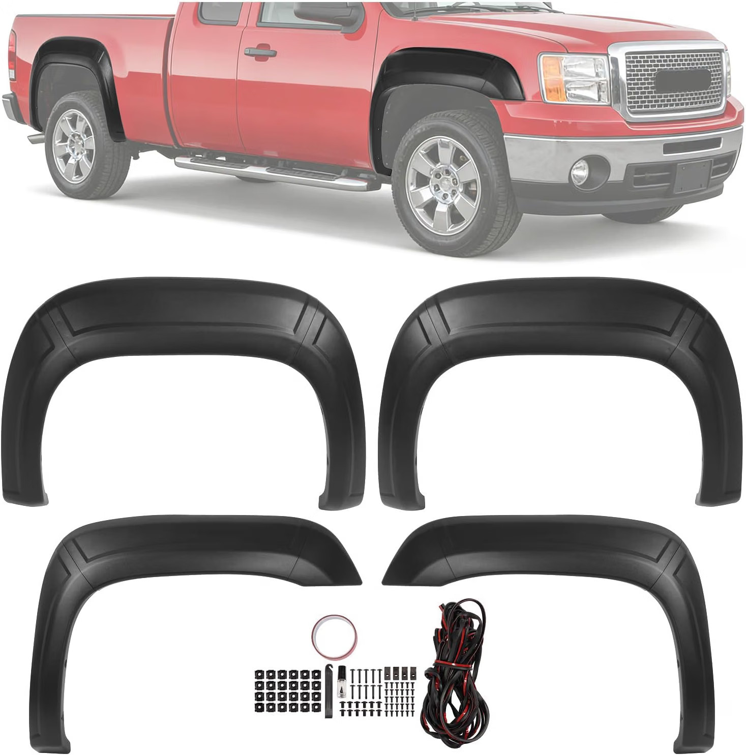 10Pcs Fender Flares Compatible with 2007-2013 Sierra 10Pcs Fender Flares Compatible with 2007-2013 Sierra