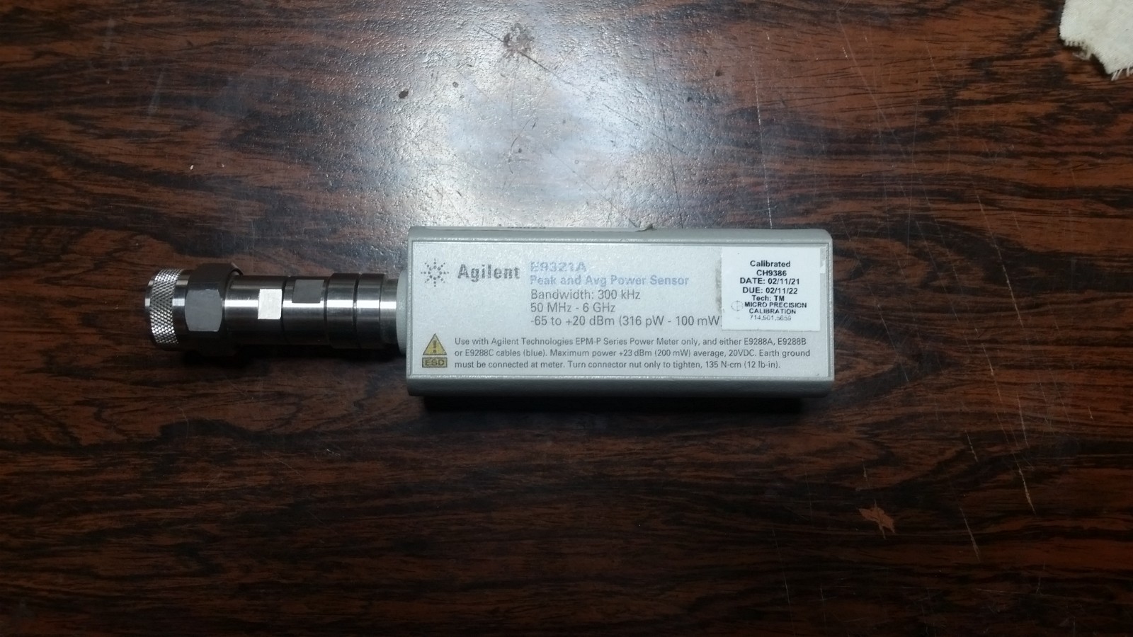Agilent HP Keysight E9321A Peak and Average Power Sensor for part