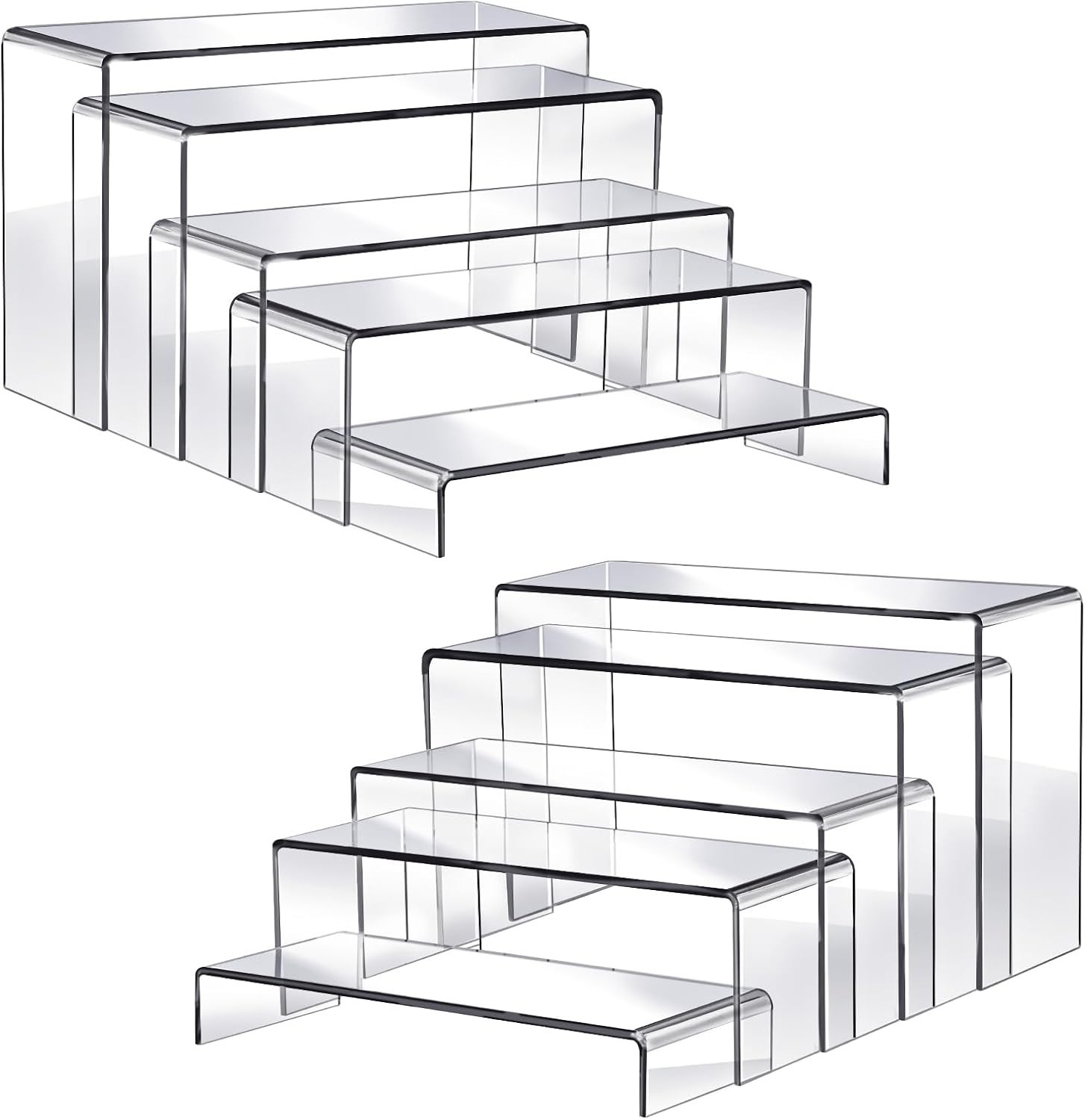 Fixwal 10Pcs 2 Set Acrylic Risers for Display Clear Perfume Organizer Stands Acr Fixwal 10Pcs 2 Set Acrylic Risers for Display Clear Perfume Organizer Stands Acr