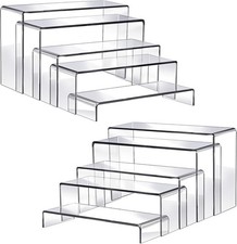 Fixwal 10Pcs 2 Set Acrylic Risers for Display Clear Perfume Organizer Stands Acr picture