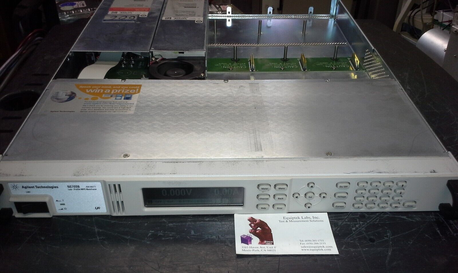 Agilent N6700B Power Supply Mainframe. TESTED OK 1U height 4 output Ethernet Agilent N6700B Power Supply Mainframe. TESTED OK 1U height 4 output Ethernet