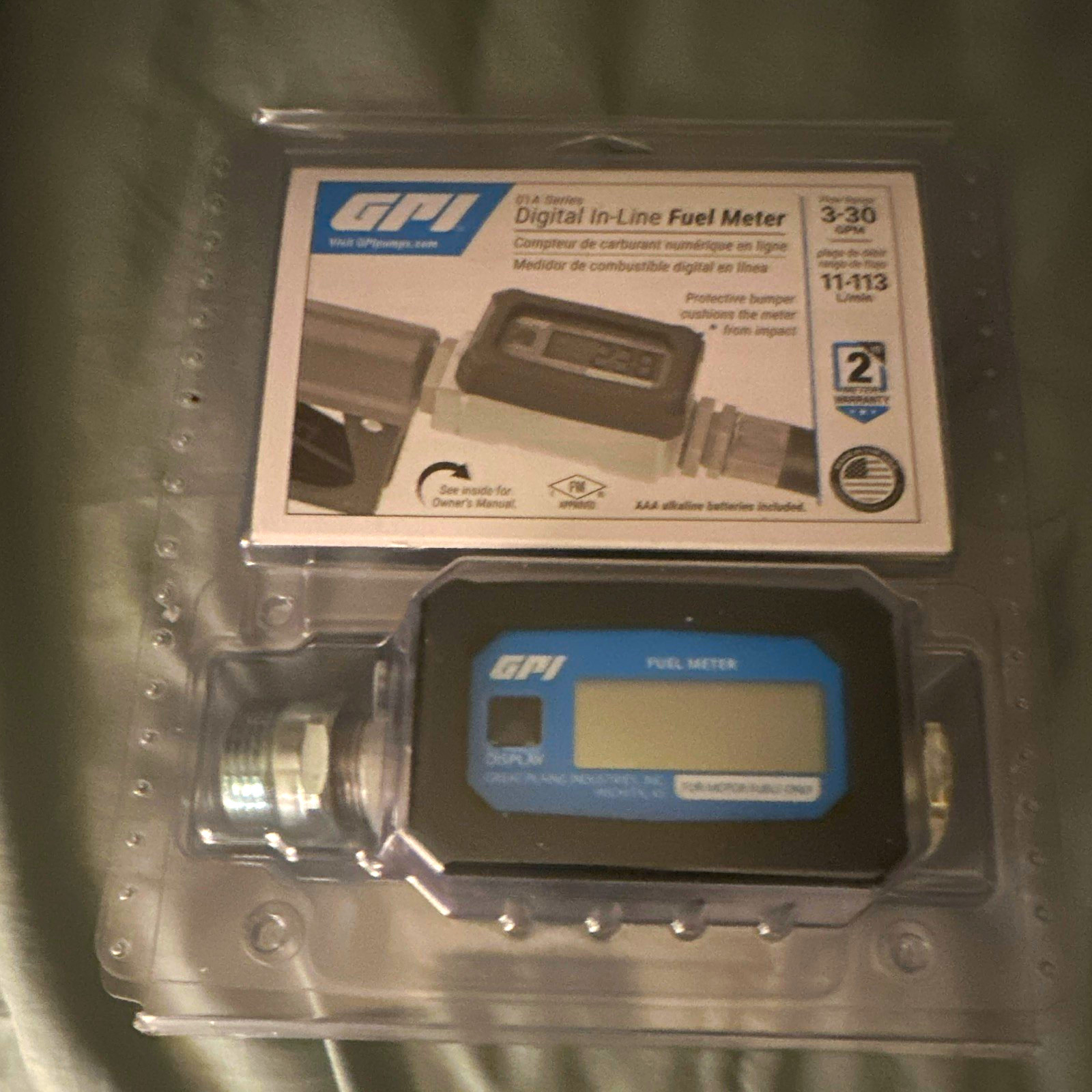 GPI 01A31GM 01A Series Digital In-Line Fuel Meter 3-30 GPM 1in 113255-20 GPI 01A31GM 01A Series Digital In-Line Fuel Meter 3-30 GPM 1in 113255-20