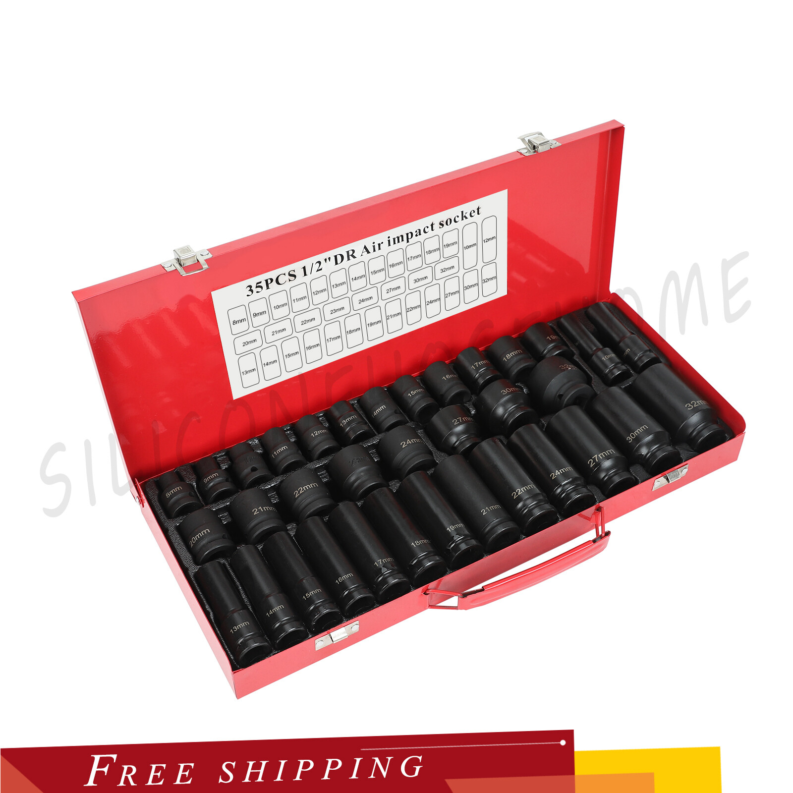35pcs 1/2 Inch Drive Deep Impact Socket Tool Set Metric Garage Workshop Tools 35pcs 1/2 Inch Drive Deep Impact Socket Tool Set Metric Garage Workshop Tools